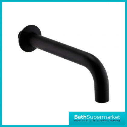 Aeris Matt Black Wall Mounted Bath Spout Tap