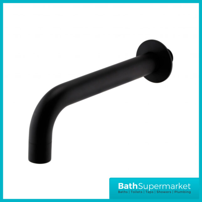 Aeris Matt Black Wall Mounted Bath Spout Tap