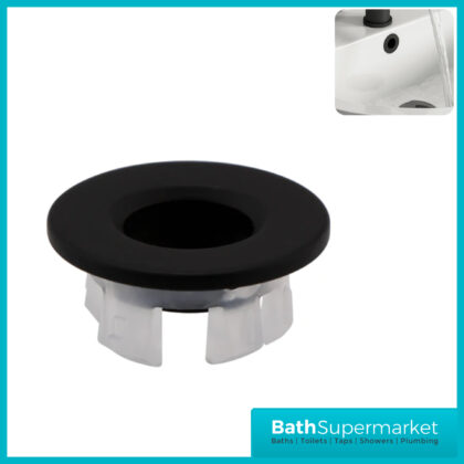 Aeris Matt Black Basin Overflow Ring Cover