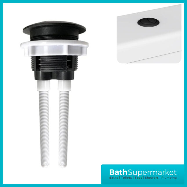 Aeris Matt Black Cistern Flush Button 38mm Hole