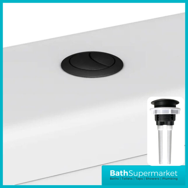 Aeris Matt Black Cistern Flush Button 38mm Hole