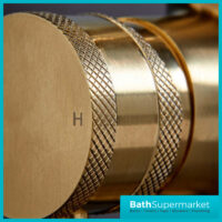 Knurled Brushed Brass Round Freestanding Bath Shower Mixer Floor Tap With Screw Head 2 Types