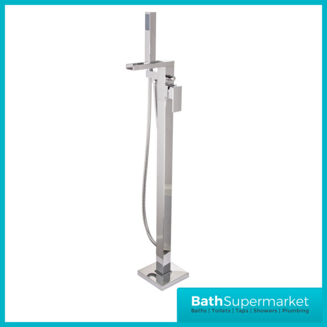 Soho Chrome Freestanding Waterfall Spout Bath Shower Mixer Floor Tap