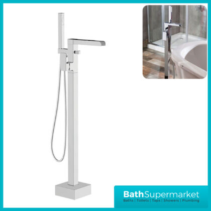 Soho Chrome Freestanding Waterfall Spout Bath Shower Mixer Floor Tap