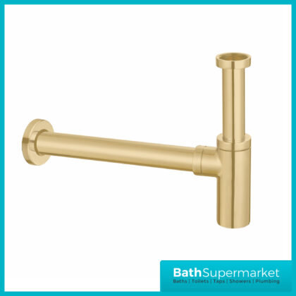Minimalist Round Brushed Brass Bottle Trap