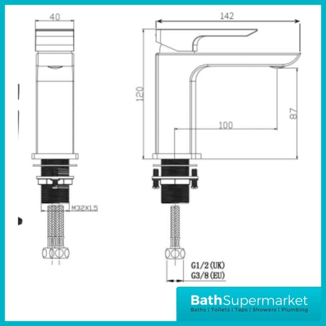 Synergy Studio D Brushed Brass Mono Basin Mixer Tap With Waste SY-D07BB