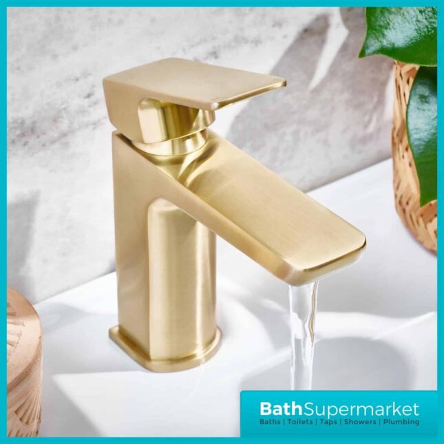 Sognare Muro Brushed Brass Mono Basin Mixer Tap & Waste TAP241