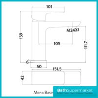 Sognare Muro Brushed Brass Mono Basin Mixer Tap & Waste TAP241