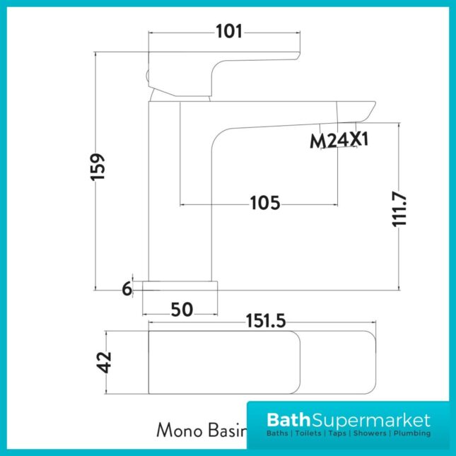 Sognare Muro Brushed Brass Mono Basin Mixer Tap & Waste TAP241