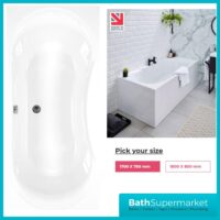 Kvit Arc Duo Double Ended Round Bath 1700mm x 750mm & 1800mm x 800mm Width