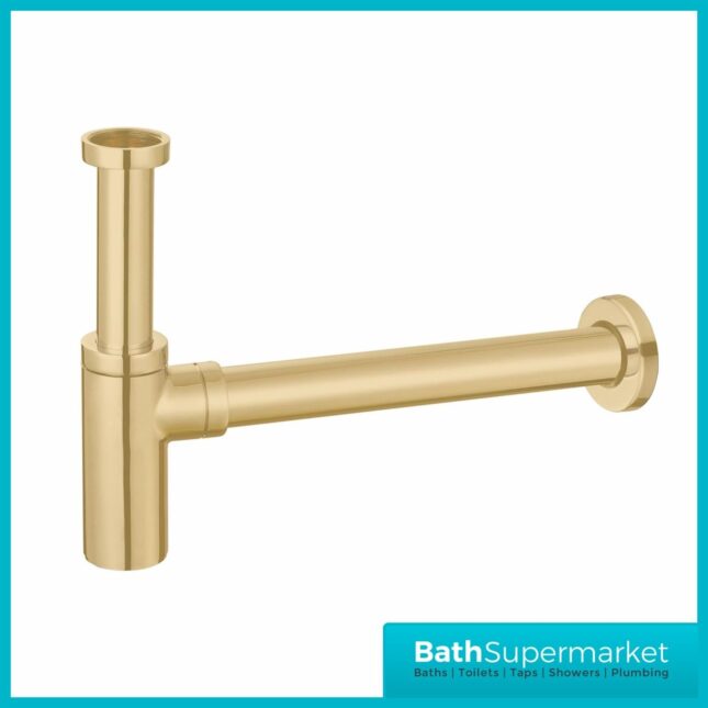 Minimalist Round Brushed Brass Bottle Trap