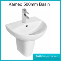 Kameo Slim Basin With Semi Pedestal 500mm – 1 Tap Hole