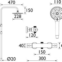 Bristan Buzz Round Chrome Cool Touch Rigid Riser Bar Mixer Exposed Valve Shower - Image 5