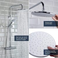 Bristan Buzz Round Chrome Cool Touch Rigid Riser Bar Mixer Exposed Valve Shower - Image 6