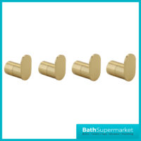 Aeris Brushed Brass Robe Hook - Pack 4