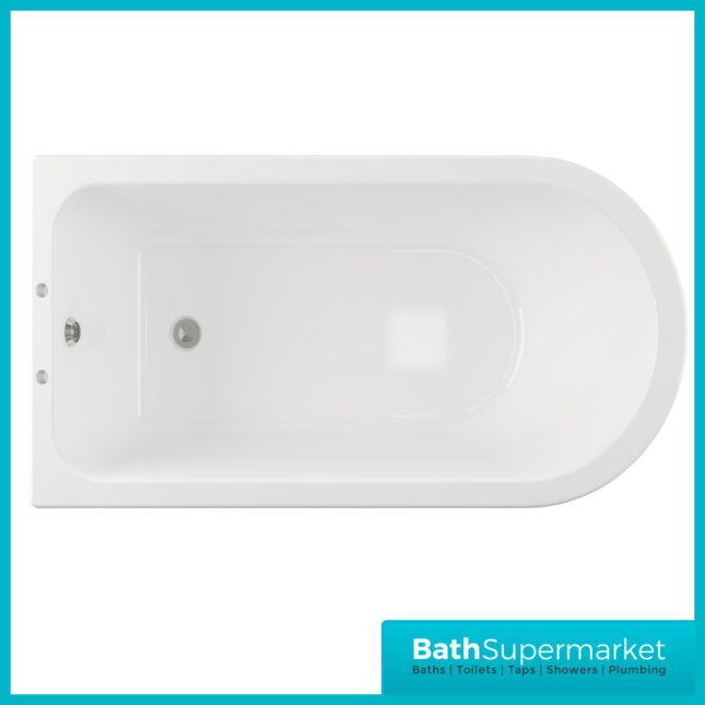 AquaVolere Coastline Traditional Freestanding Corner Bath W/Feet 2 Tap Hole
