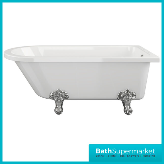 AquaVolere Coastline Traditional Freestanding Corner Bath W/Feet 2 Tap Hole