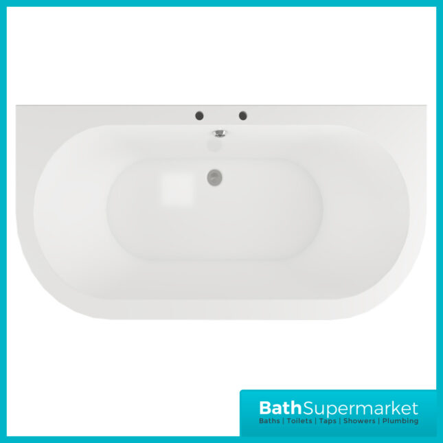 AquaVolere Ballard Freestanding Back To Wall Bath 1700mm Length 2TH W/Feet