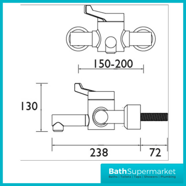 Bristan Commercial TMV3 Single Control Hospital Wall Mounted Basin Mixer Tap - Image 2