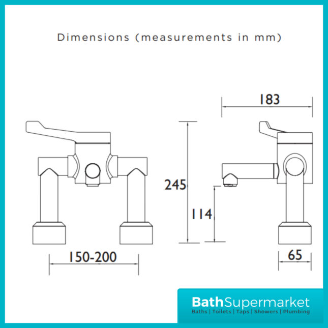 Bristan Commercial TMV3 Single Control Hospital Deck Mounted Basin Mixer Tap - Image 2