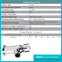 Bristan - Single Soft Touch Wall Mounted Timed Flow Basin Tap With Flow Regulator - Image 5
