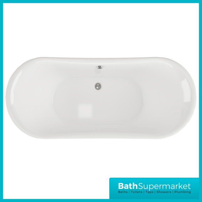 AquaVolere Harbour Freestanding 1760mm x 710mm x 775mm Bath W/Feet 0TH