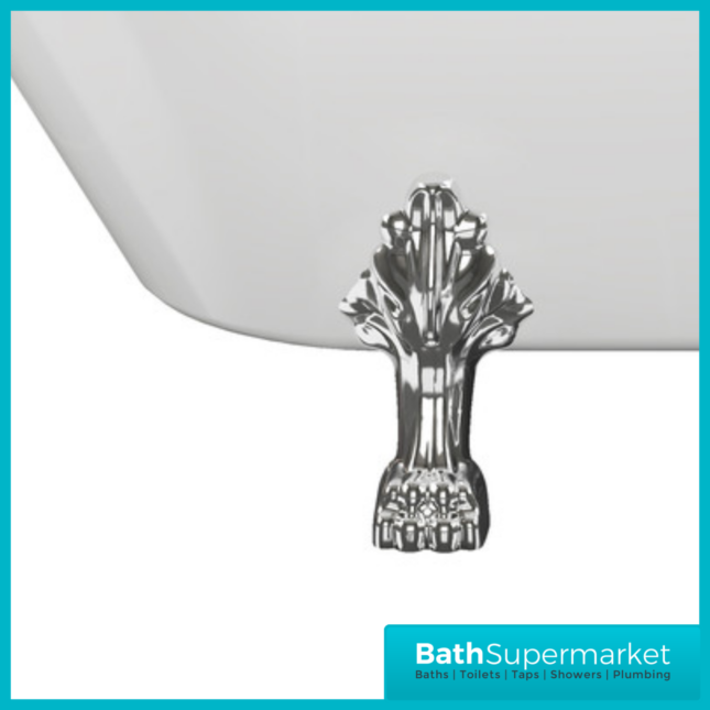 AquaVolere Ballard Traditional Freestanding Back To Wall Bath 1700mm Length 2TH W/Feet
