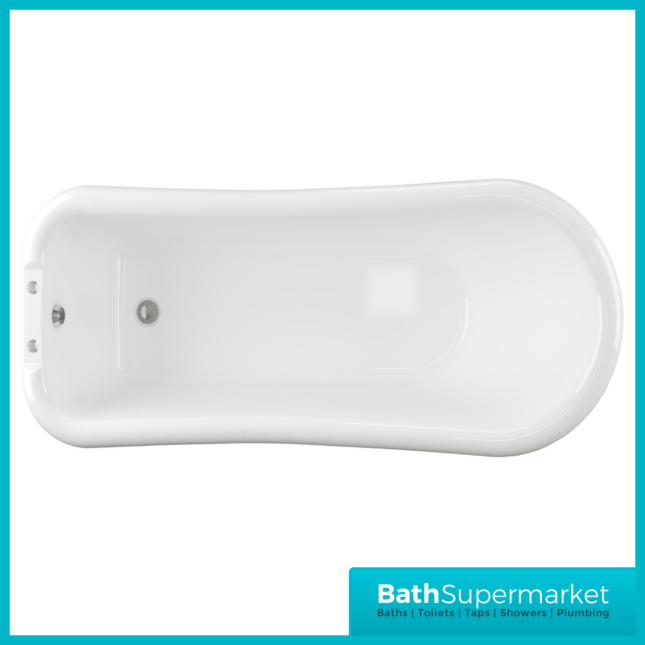AquaVolere Queensway Traditional Freestanding Bath W/Feet 1530mm & 1710mm- 2 Tap Holes