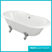 AquaValore Winstanley White Traditional Freestanding Bath 1690 x 740 x 620mm W/Feet - 2TH
