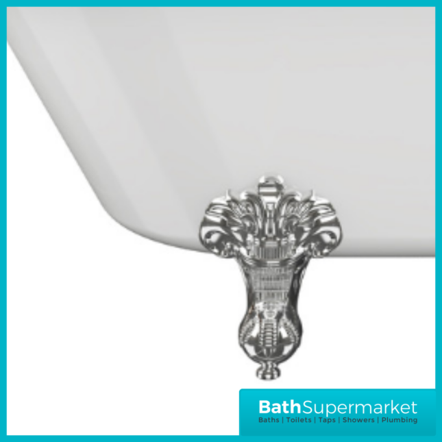 AquaValore Winstanley White Traditional Freestanding Bath 1690 x 740 x 620mm W/Feet - 2TH - Image 5