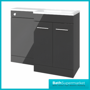 Aquavolere Venice Anthracite Gloss Right Handed Combination Basin Unit & Handles Pack 1000mm