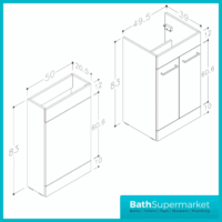 Aquavolere Venice White Gloss Right Handed Combination Basin Unit & Handles Pack 1000mm