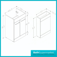 Aquavolere Venice Grey Gloss Left Handed Combination Basin Unit & Handles Pack 1000mm