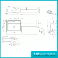 Aquavolere Venice Anthracite Gloss Left Handed Combination Basin Unit & Handles Pack 1000mm