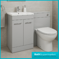 Aquavolere Venice Grey Gloss Left Handed Combination Basin Unit & Handles Pack 1000mm