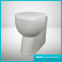 Modern Round Comfort Height Back To Wall Ceramic Toilet Pan & Soft Close Seat WC