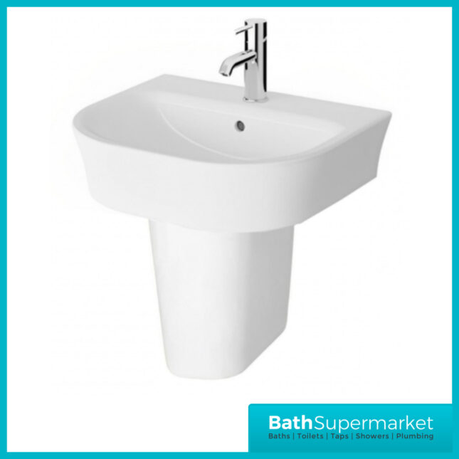 Eklipse Round Semi Pedestal Basin 550mm 1 Tap Hole