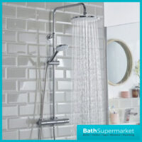 Bristan Buzz Round Chrome Rigid Riser Bar Mixer Exposed Valve Shower