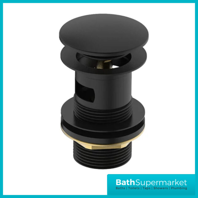 Bristan Hourglass Mono Matt Black Basin Mixer Tap With Clicker Waste