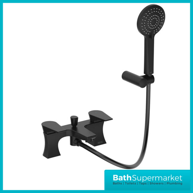 Bristan Hourglass Mono Matt Black Bath Shower Mixer Tap