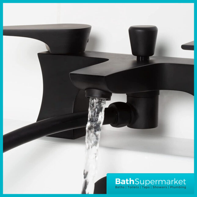 Bristan Hourglass Mono Matt Black Bath Shower Mixer Tap