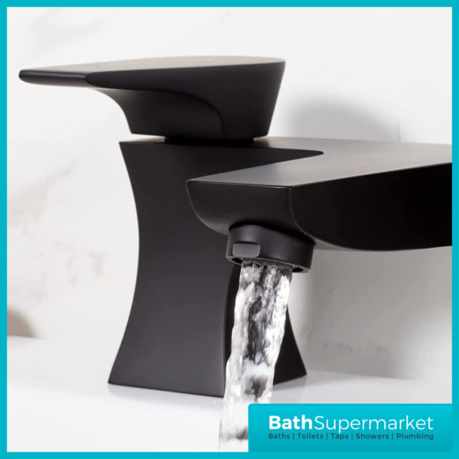 Bristan Hourglass Mono Matt Black Bath Filler Tap