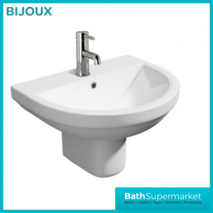 Bijoux Basin With Semi Pedestal 550mm – 1 Tap Hole