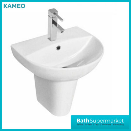 Kameo Slim Basin With Semi Pedestal 550mm - 1 Tap Hole