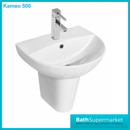 Kameo Slim Basin With Semi Pedestal 500mm – 1 Tap Hole