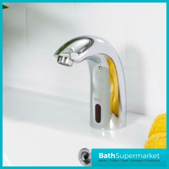 Bristan Chrome Infrared Sensor Automatic Touch-Free Basin Swan Spout Tap