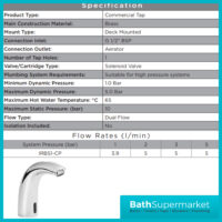 Bristan Chrome Commercial Infrared Sensor Automatic Touch-Free Basin Swan Spout Tap - Image 9
