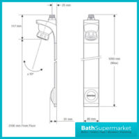 Bristan Push Button Timed Flow Shower Panel With Adjustable Head