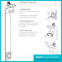 Bristan Push Button Timed Flow Shower Panel With Adjustable Head - Image 4