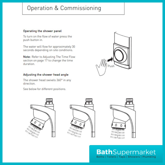 Bristan Push Button Timed Flow Shower Panel With Adjustable Head - Image 6